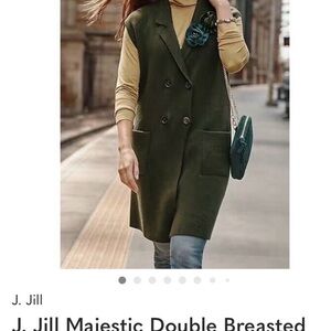 J. Jill Forest Green Double Breasted Vest